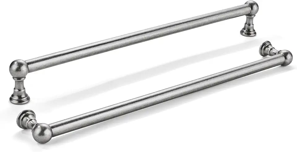 khtumeware 5 Pack 12 Inch Hole Center Antique Pewter Cabinet Pulls Heavy Duty Solid Cabinet Handles Antique Silver Cabinet pulls Kitchens Handles Bathroom cabinets