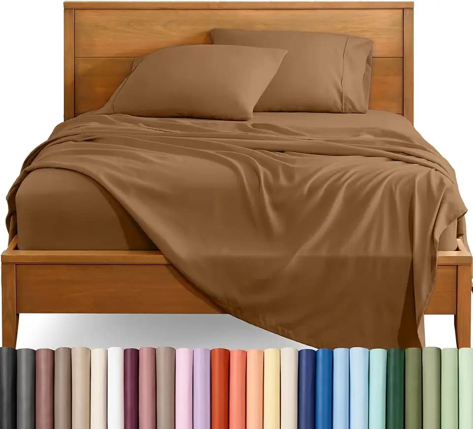 Bare Home Queen Sheet Set - 1800 Ultra-Soft (Queen, Caramel)