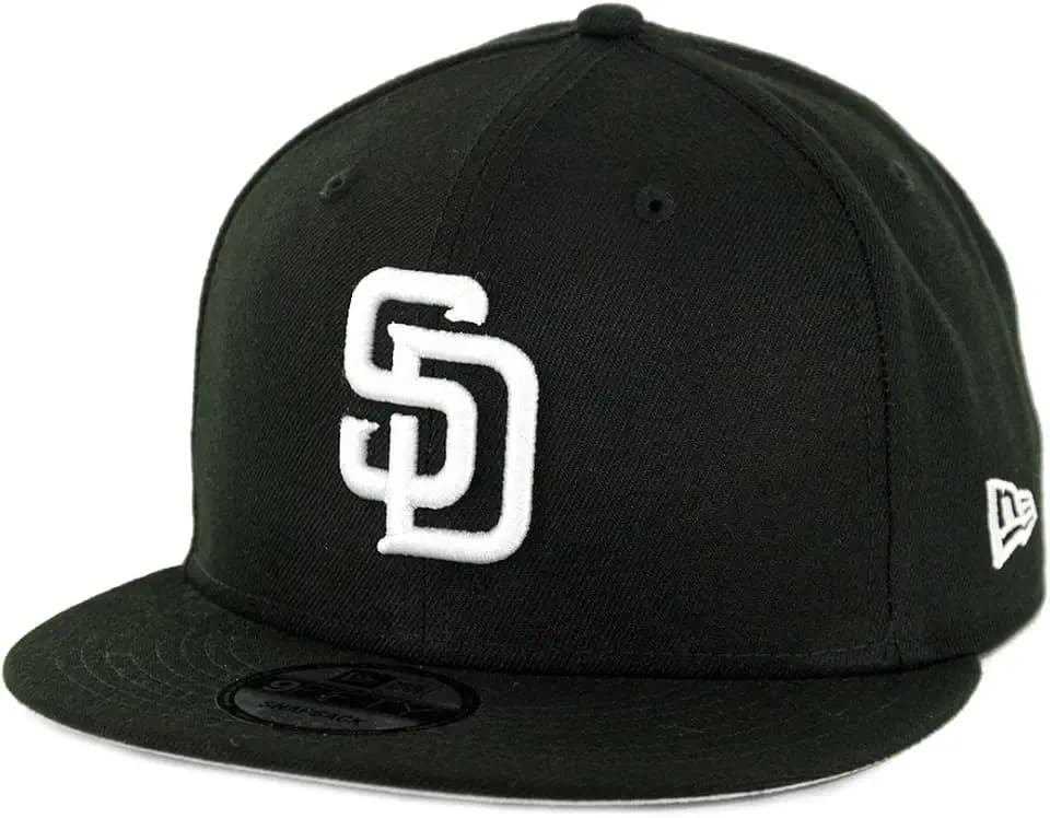 New Era 9Fifty San Diego Padres Basic Snapback Hat (Black/White) Men's MLB Cap