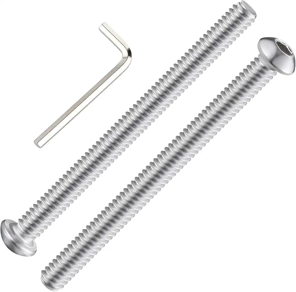 Wensilon (20Pcs) 3/8-16 * 4 Button Head Socket Cap Bolts Screws, 304 Stainless Steel, Allen Hex Drive, Bright Finish, Fully Machine Thread