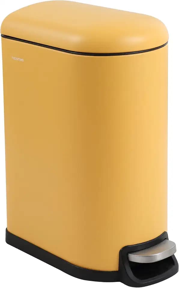 happimess Roland Mini 2.6 Gal Step Trash Can Soft-Close, Daffodil Yellow