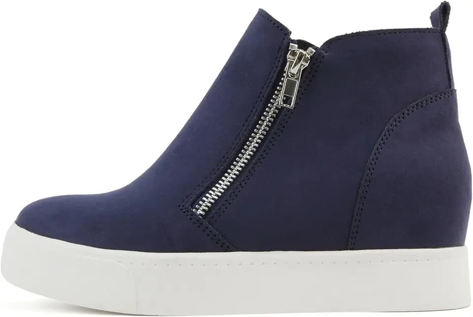Soda Taylor Hidden Wedge Sole Booties Ankle Heels Sneaker Shoes Side Zipper