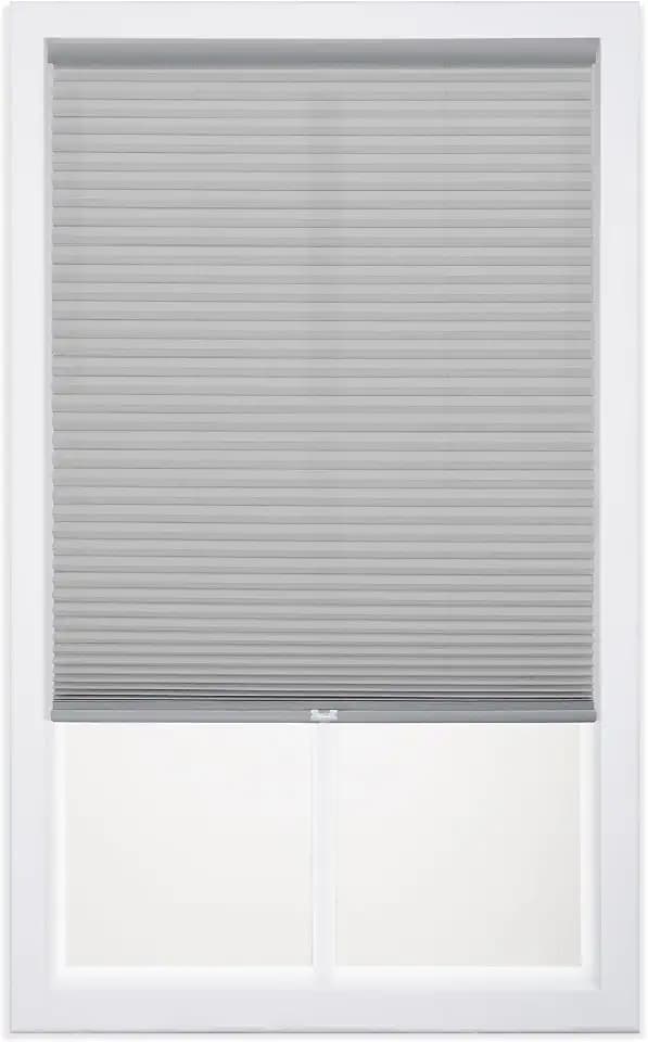 DEZ FURNISHINGS Cordless 1" Light Filtering Cellular Shade, 45"W x 48"H, Gray Cloud