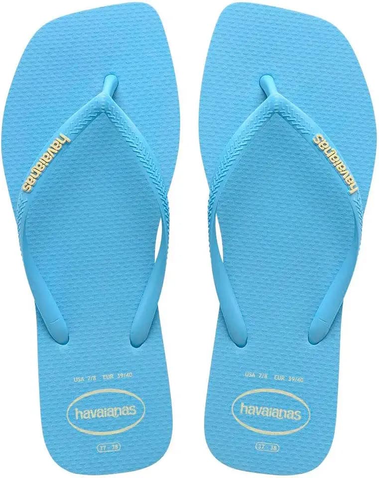 Havaianas Women's Slim Square Logo Pop Up Square Toe Flip Flop