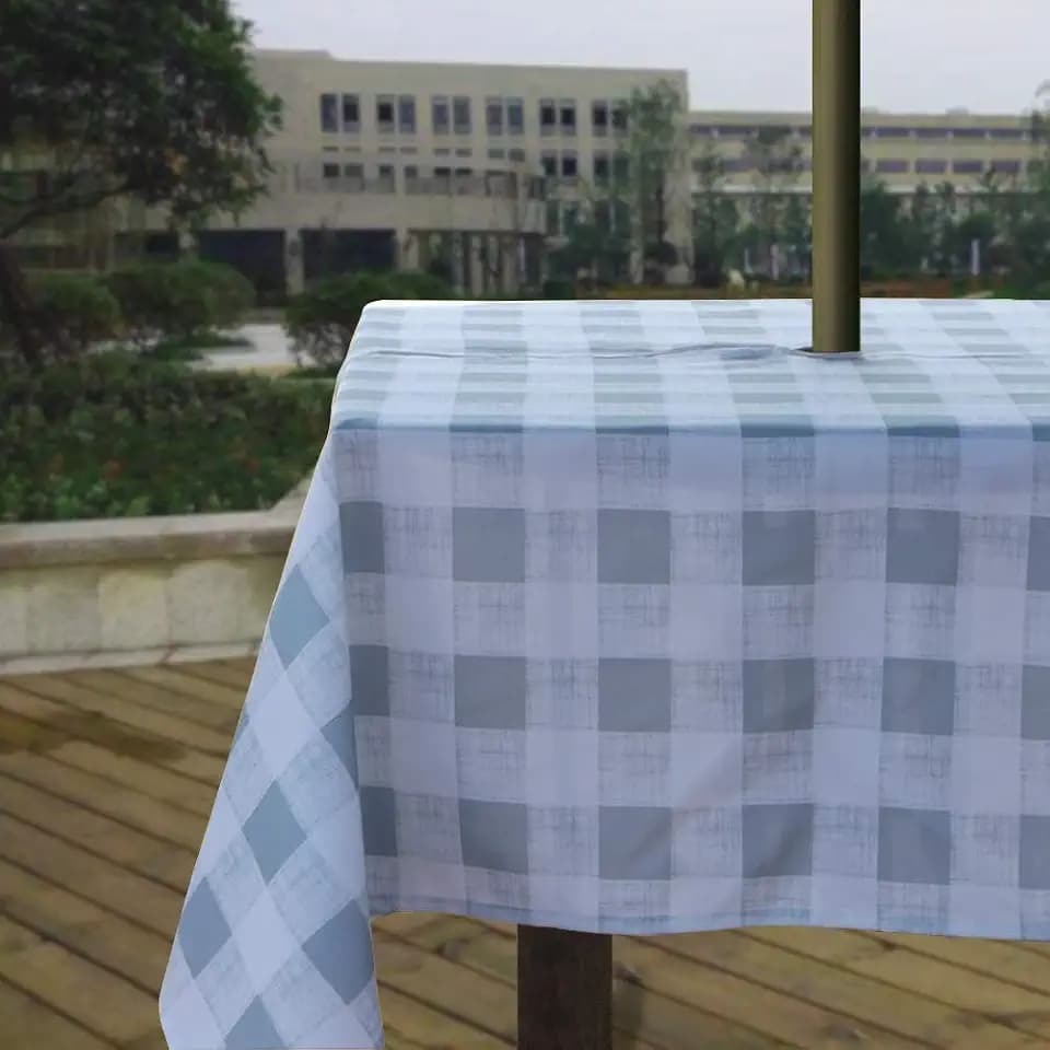 Melaluxe Outdoor Tablecloth with Umbrella Hole, 84x60 inch Rectangle