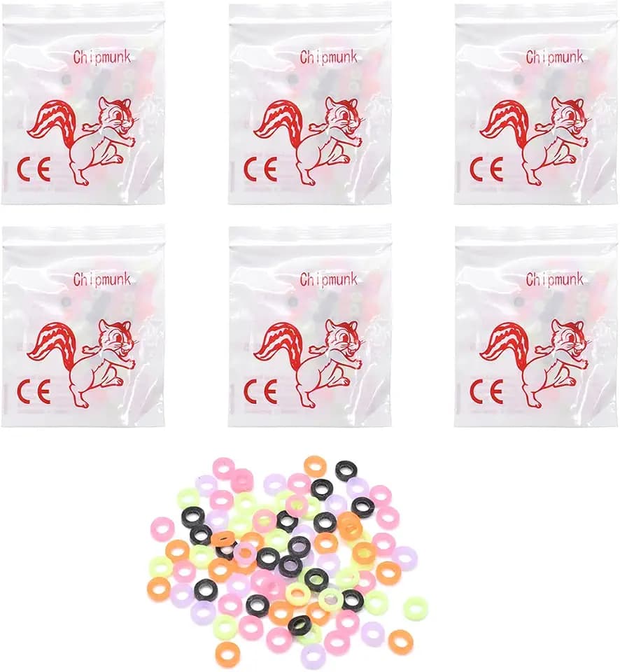 Kieferorthopädische Gummibänder, 127,6 g, kieferorthopädische Gummibänder, latexfreie, intraorale elastische Bänder, mehrfarbig (Streifenhörnchen, 0,3 cm)