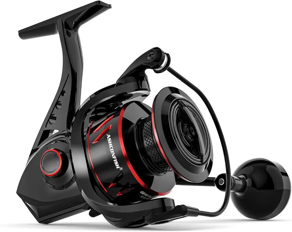 Ashconfish New CFSW Spinning Reel Saltwater Freshwater Fishing Reel - 39.7lbs Max Drag, Aluminum Spool, 5.5:1 Gear Ratio, Upgraded Copper Gears, Metal Handle Knob, Smooth Bearings