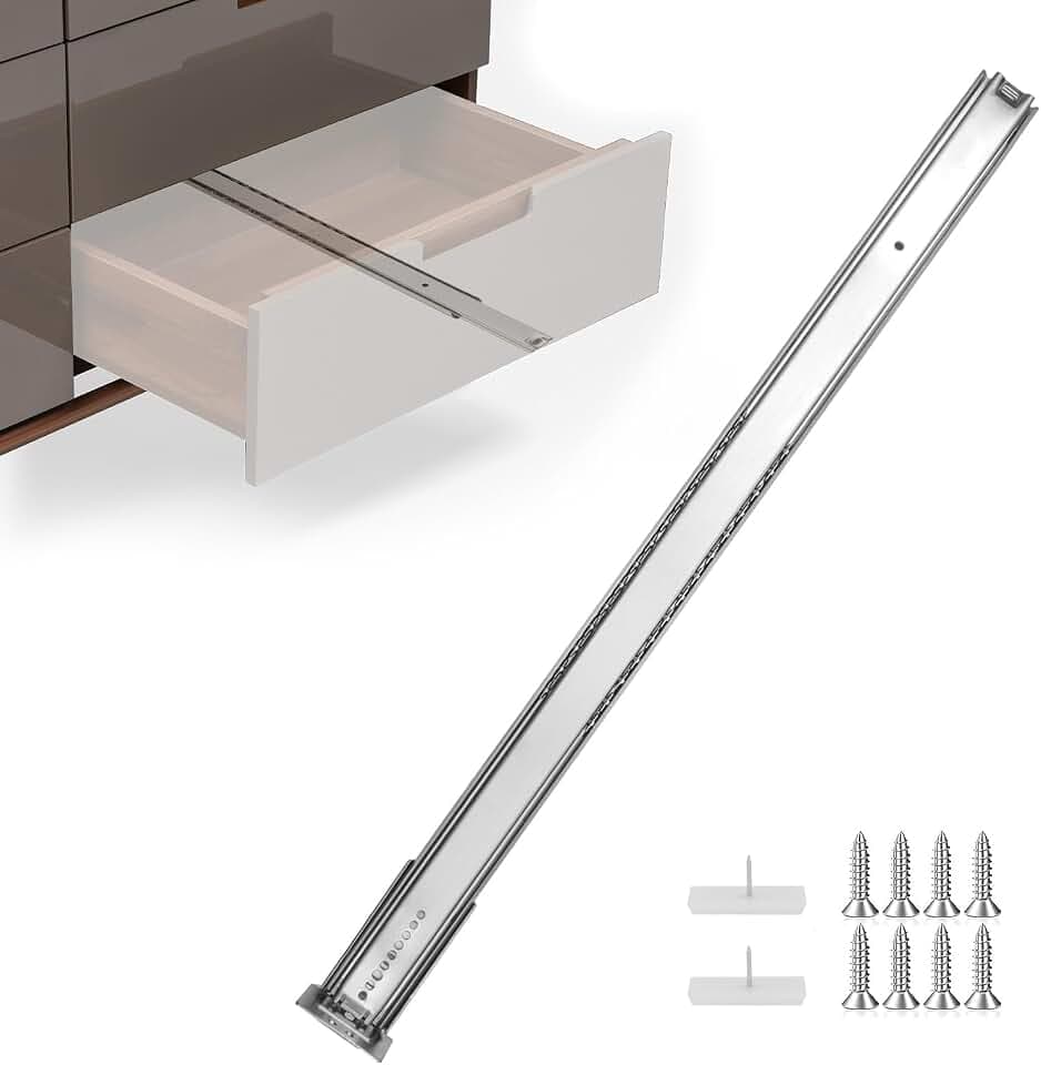 homdiy 22 Inch Heavy Duty Center Mount Drawer Slides Track (5 Pcs)