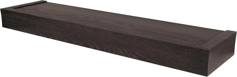 HIGH & MIGHTY 515609 Modern 24" Floating Shelf Holds up to 20lbs, Easy Tool-Free Dry Wall Installation, Flat, Retail Packaging, Espresso