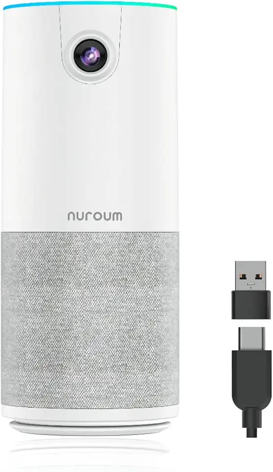 NUROUM Videokonferenz-Webcam mit Mikrofon&Lautsprecher, C10 1080P Kamera für Videokonferenz, Rauschunterdrückung/90° FOV/3m Reichweite, USB Plug&Play Freisprecheinrichtung für PC Windows/Mac