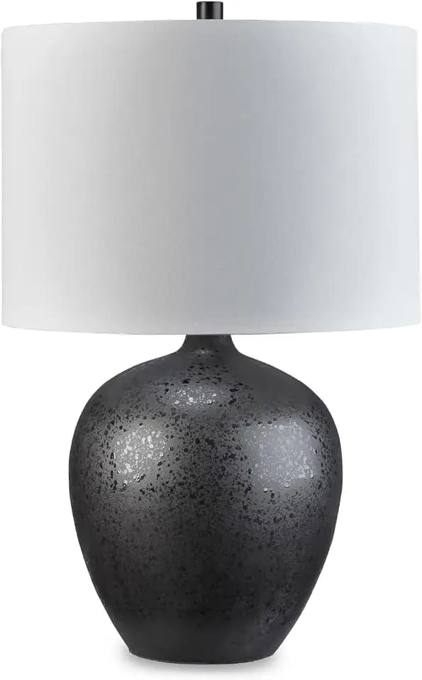 Signature Design by Ashley Ladstow Urban 22.5" Sleek Ceramic Table Lamp, Black