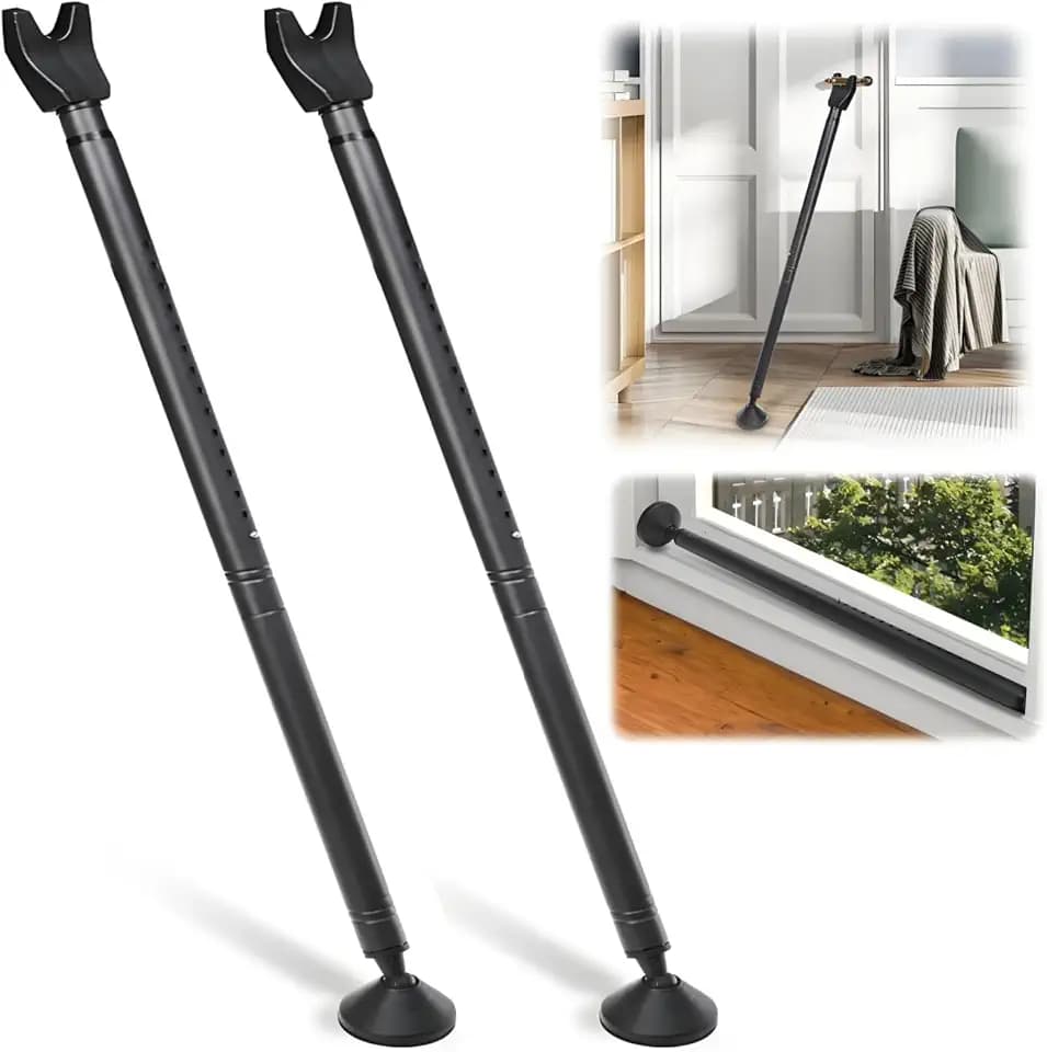 2 Pack Door Security Bars, Anti-Slip Sliding Patio Bar