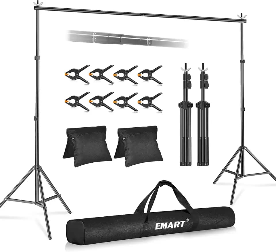 EMART Foto Hintergrund Ständer, 2,6x3m Verstellbarer Hintergrundsystem