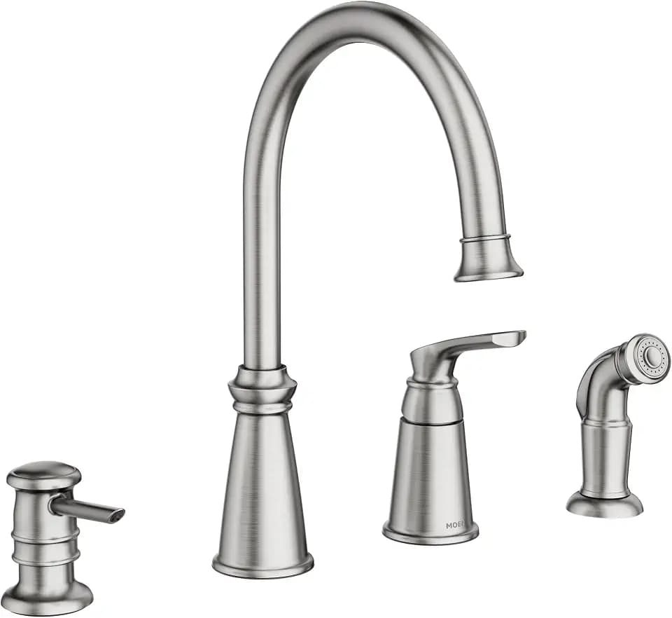 Moen Whitmore Spot Resist Stainless One-Handle High Arc Kitchen Faucet, 87044SRS