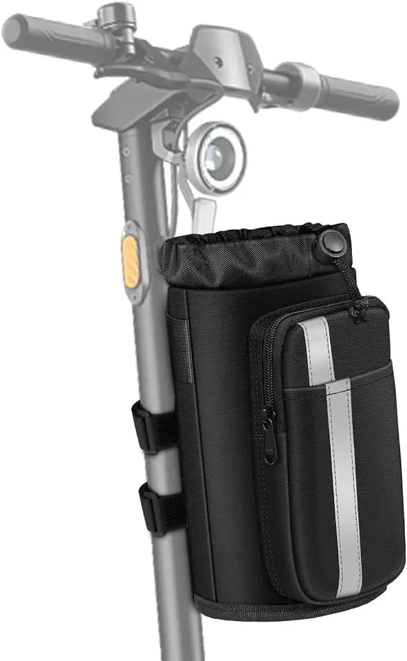 FINPAC Cup Holder for Bike, Universal Water Bottle Holder w/Phone Pockets