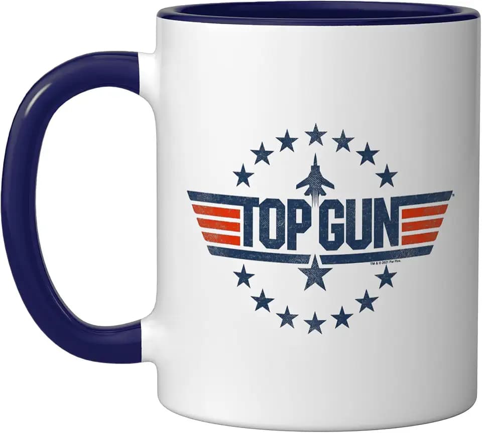 Top Gun Star Logo Ceramic Mug, Dark Blue/White, 11oz