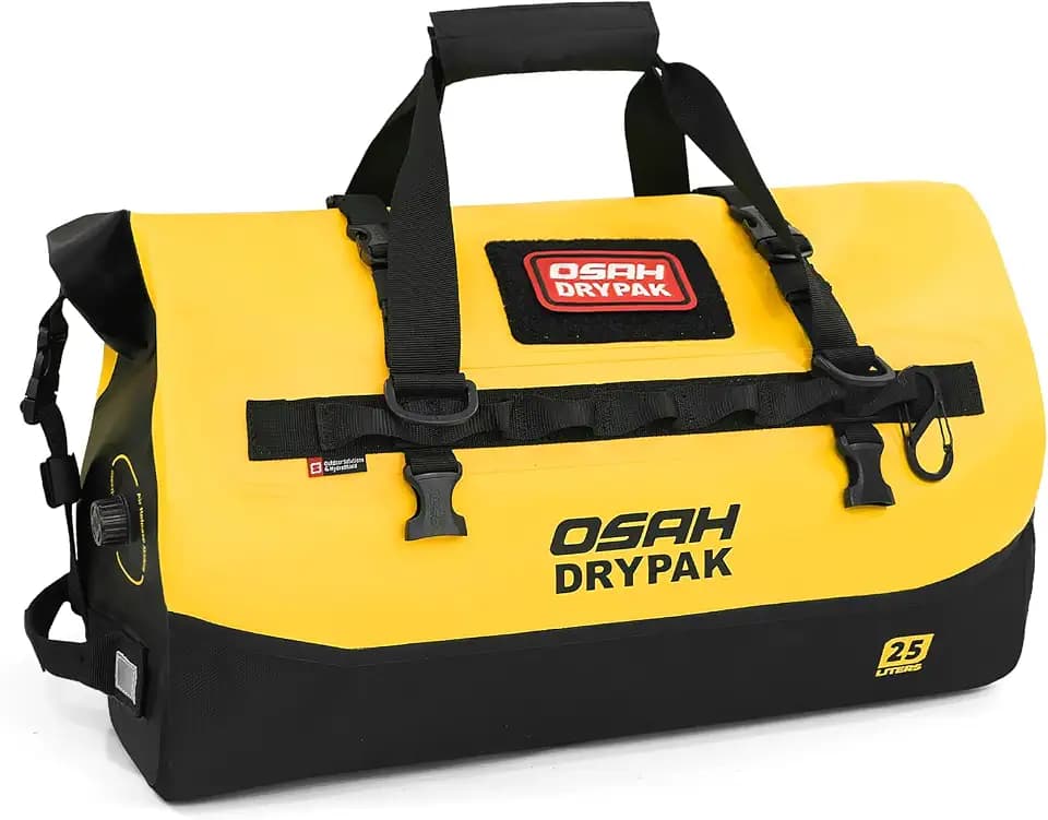 OSAH DRYPAK Waterproof Duffel Bag 25L/40L/60L – Heavy-Duty Motorcycle Tail Bag, Roll-Top Dry Bag for Travel, Camping, Boating, Kayaking, Outdoor Adventure
