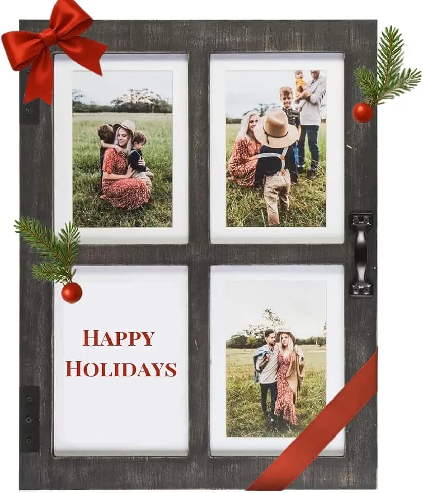 GLM 5x7 Picture Frame Collage with 4 Photos - Display Your Favorite Memories - Collage Picture Frames That Fit Any 4x6 or 5x7 Photo (Black)