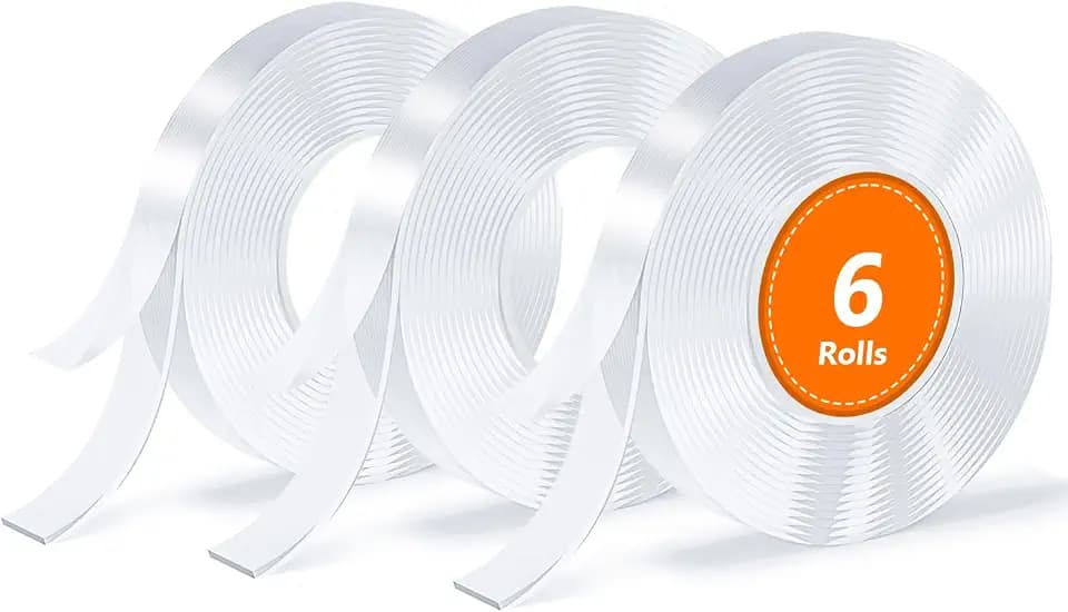 Double Sided Tape, Nano Tape, Transparent Adhesive Tape, Traceless Adhesive Tape, Removable, Washable, Reusable, Suitable for Carpets, Photo Walls, 3m Per Roll, 6 Rolls