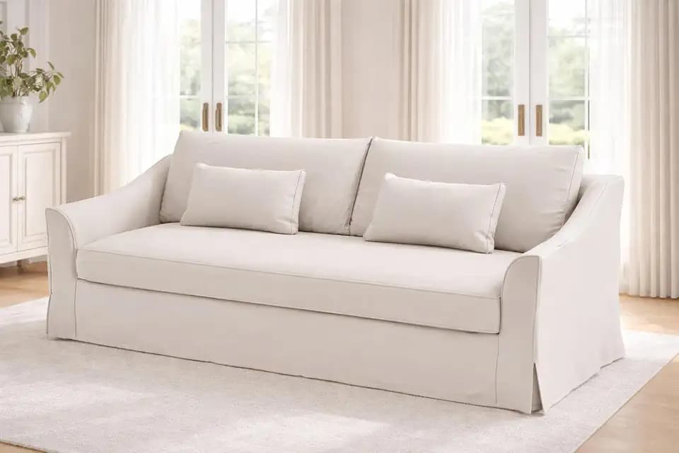 Polyester Flax Farlov Sofa Cover Width 86" Compatible with IKEA Slipcover