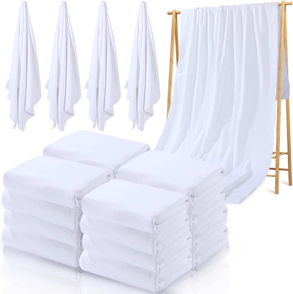 Macarrie 16 Pcs Sublimation Blank Bath Towel Bulk 60 x 27 Inch, 400 GSM