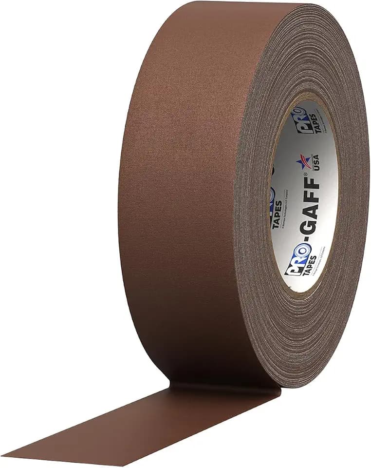 ProTapes Pro Gaff Premium Matte Cloth Gaffer's Tape With Rubber Adhesive, 11 mils Thick, 55 yds Length, 2" Width, Brown (Pack of 1)