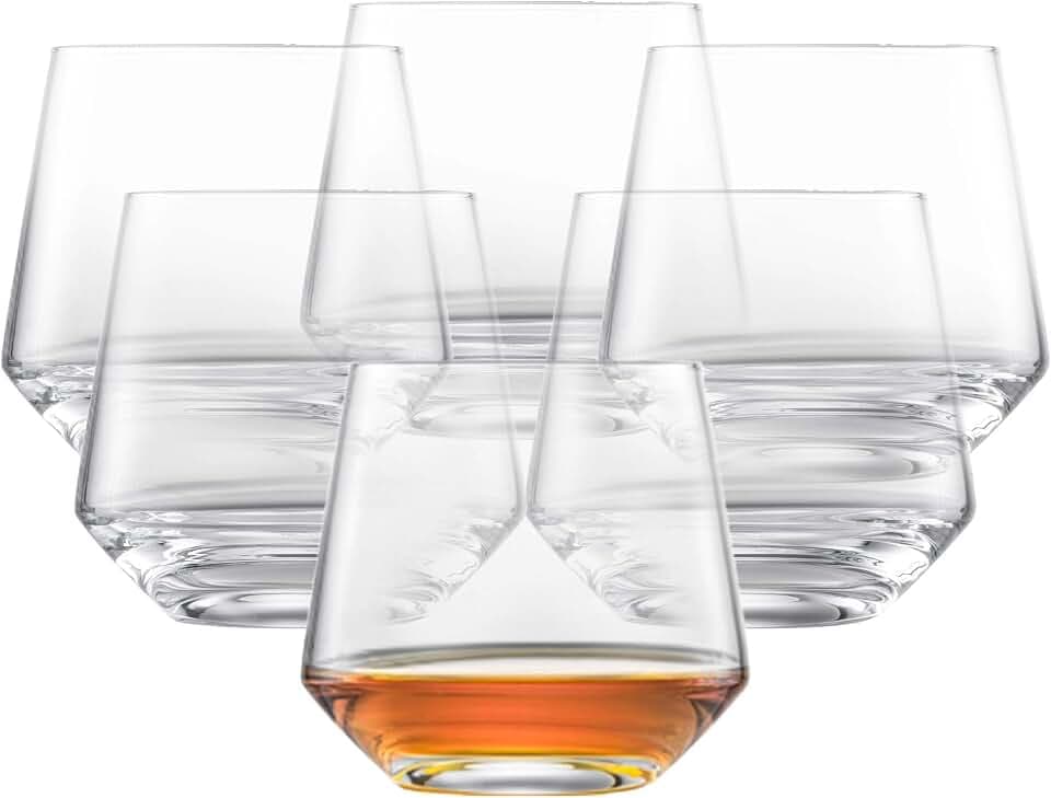 Zwiesel Glas Pure Whiskey Glass (Set of 6), Tumblers for Whiskey, Dishwasher-Safe Tritan Crystal Glasses, Made in Germany (13 Ounce)