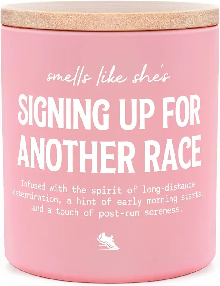 Gifts for Runners Women, Funny Marathon Essentials Candle 10Oz