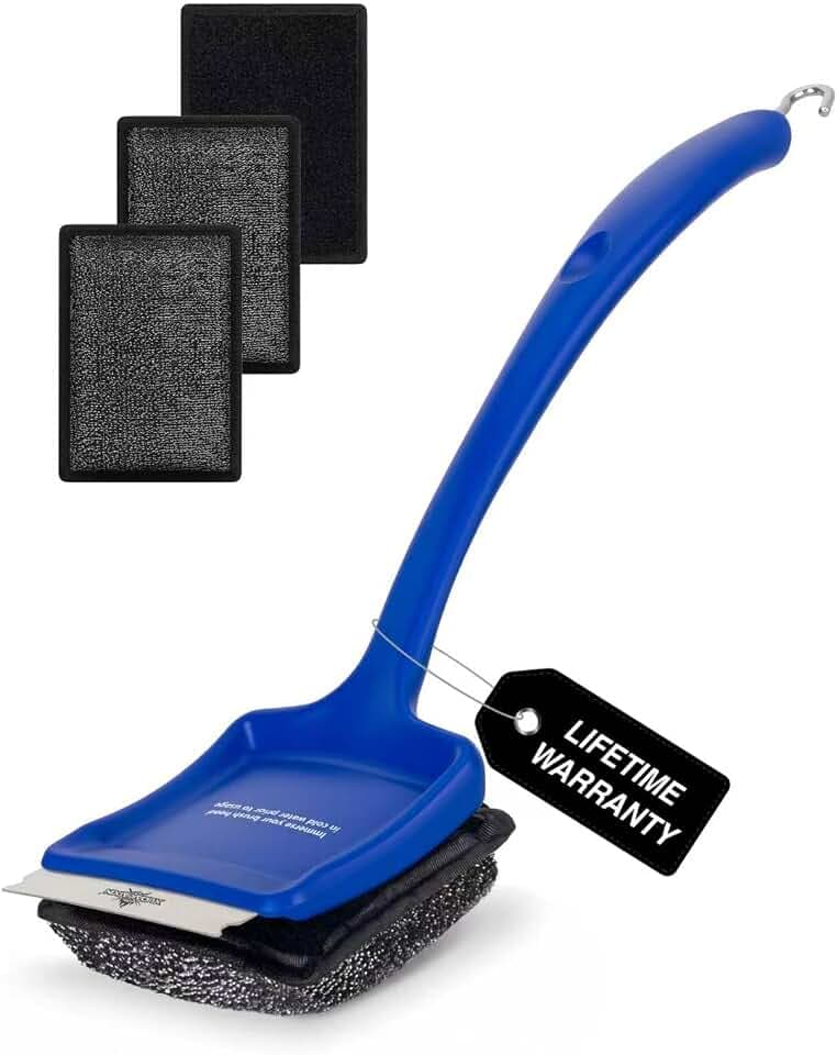 19" Grill Brush Bristle Free with 3 Replacement Pads –No Bristle Shedding