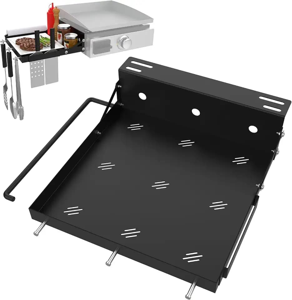 Grill Side Shelf for Blackstone 17" 22" 28" Griddle,Powder Coated Steel