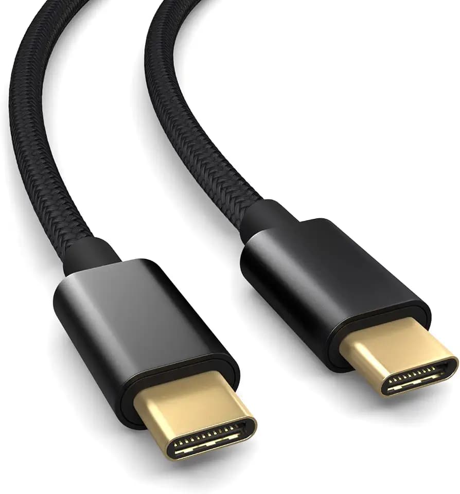 PAXO 5m USB C auf USB C Kabel, 10 Gbps Datenübertragung, USB 3.2 Gen2x1, USB Typ C Ladekabel und Datenkabel, schwarz