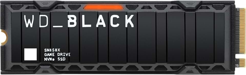 WD_BLACK SN850X NVMe SSD mit Heatsink 1 TB interne SSD (Gaming Speicher, PCIe Gen4-Technologie, Lesen 7.300 MB/s, Schreiben 6.300 MB/s) Schwarz