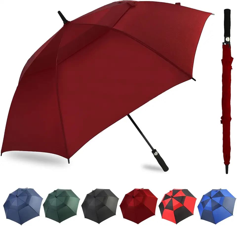 ZDSSM Golf Umbrella 54-72 Inch Windproof Waterproof Double Canopy Auto Open
