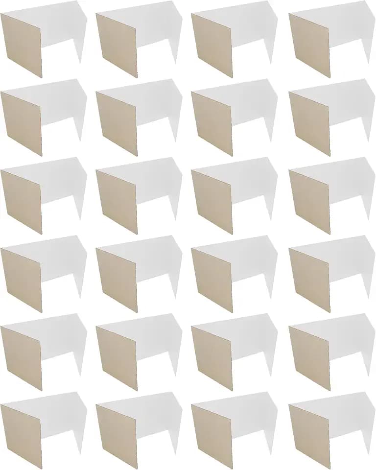 Flipside Products 12”x 48” White Study Carrels, Privacy Boards, Student Privacy and Focus Booth for The Classroom, Desk Divider Cubby for Tests, Made in USA - 24 Pack