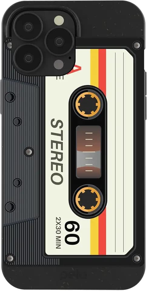 Pela | Phone Case Compatible with iPhone 13 Pro Max | Limited Edition | Supports Wireless Charging | Cute Eco Friendly | Cassette