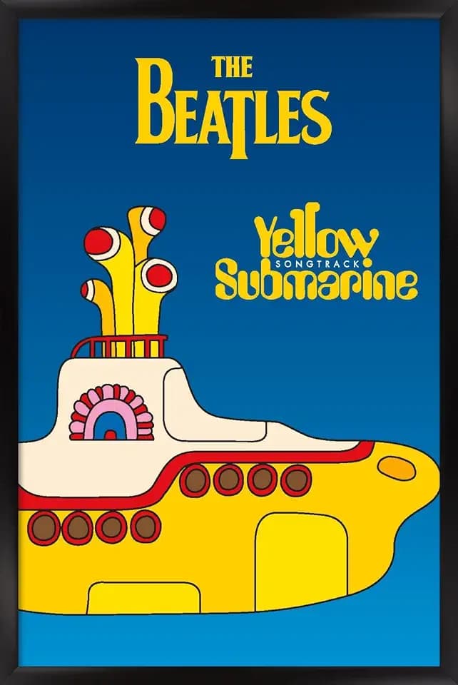 Trends International 24X36 The Beatles - Yellow Submarine Wall Poster, 24" x 36", Black Framed Version