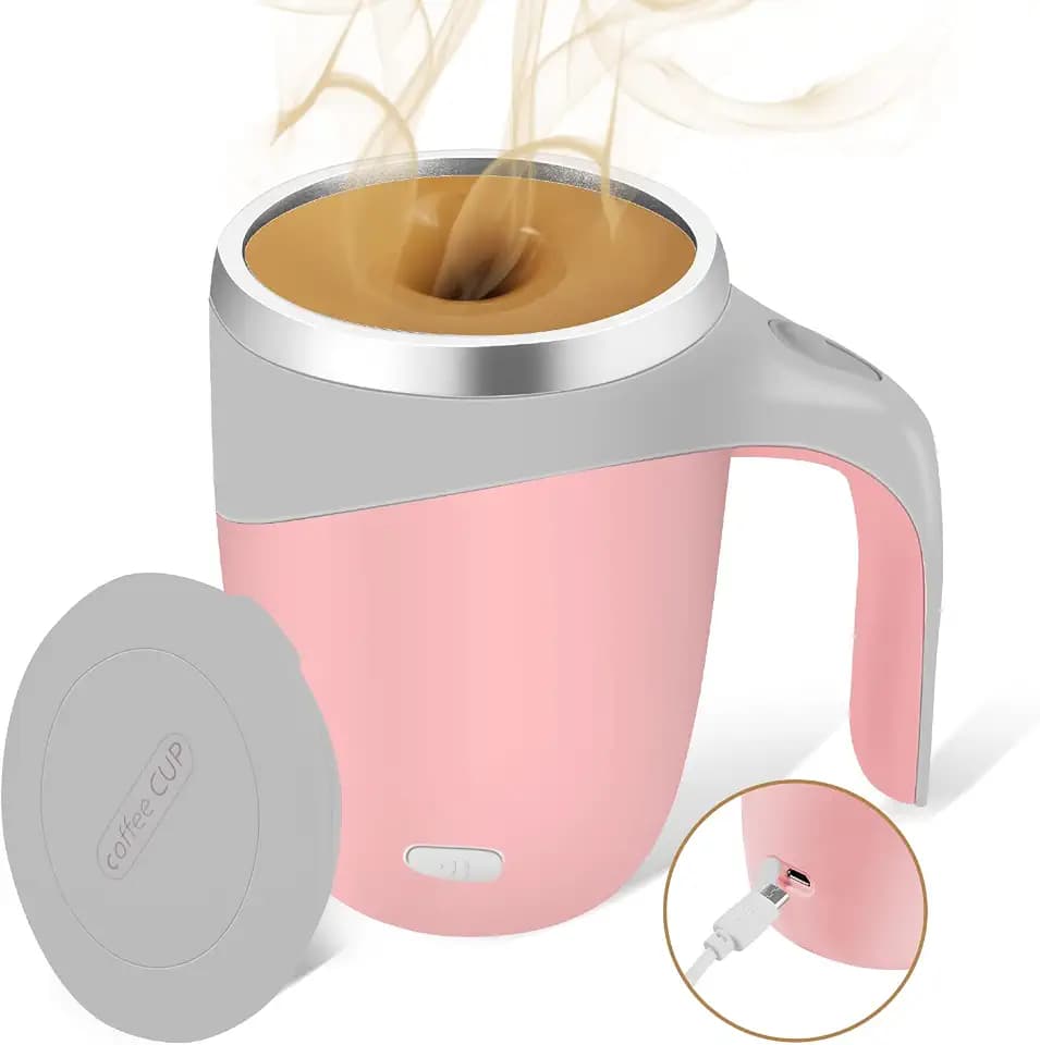 Self Stirring Mug,Rechargeable automatic magnetic Self stirring coffee mug,Rotating Home Office Travel Mixing Cup,To Stir Coffee, Chocolate, Milk, Protein,Cocoa Etc, Great For Office, School, Gym…