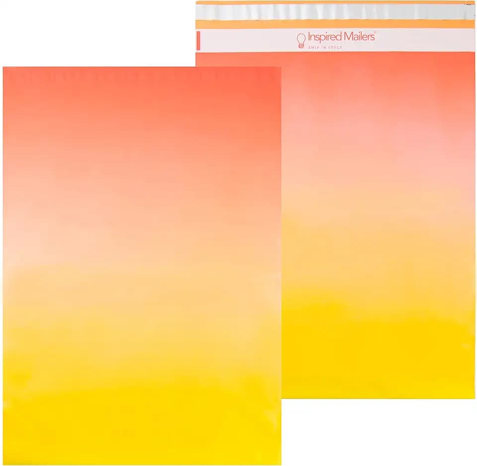 Inspired Mailers- 50 Large Poly Mailers 14.5x19 - Sunset Ombre - Envelopes