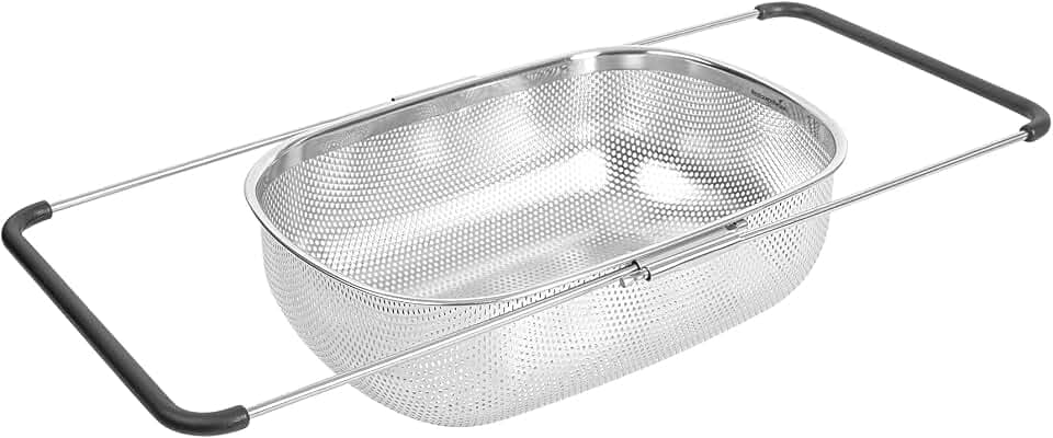 Restaurantware 6 qt Stainless Steel Over The Sink Colander