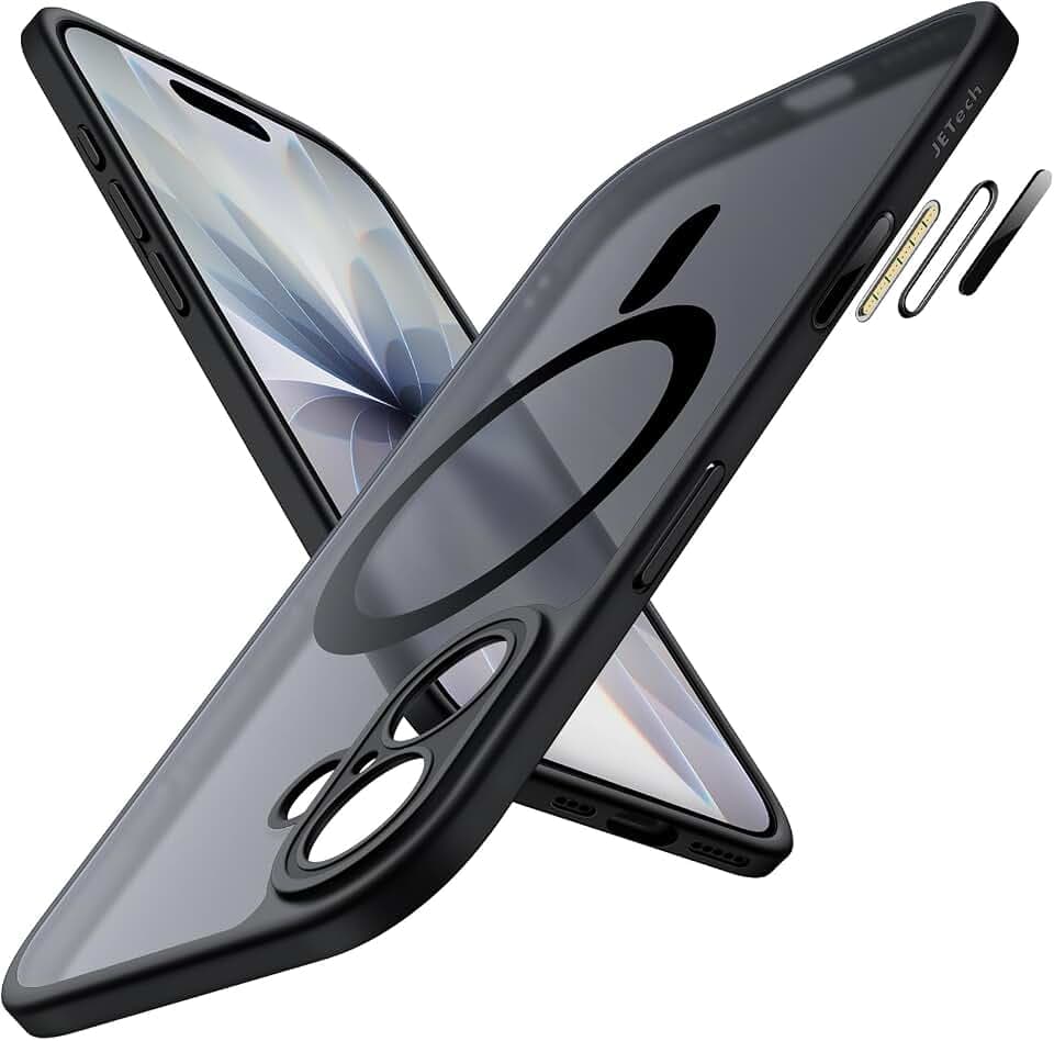 JETech Matte Magnetische Hülle für iPhone 17, Schwarz