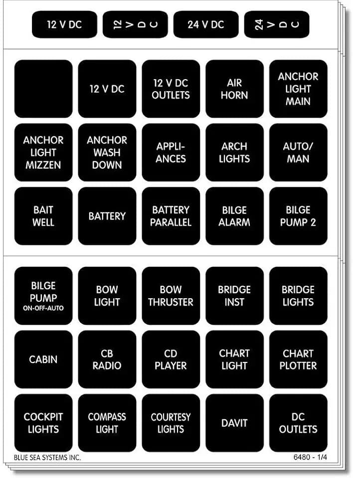Blue Sea 4217 Square Format Label Set - 120