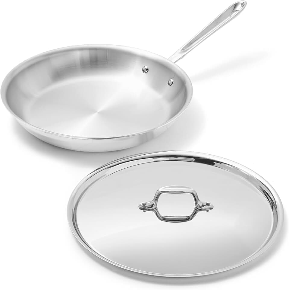 All-Clad D3® Stainless Steel 12" Fry Pan with Lid, Made in the USA