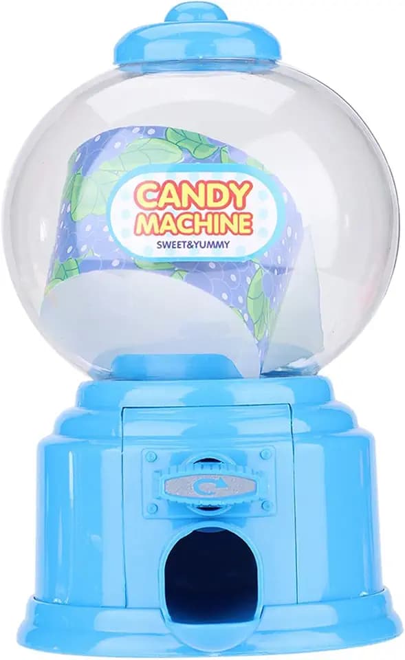 M&M Dispenser Candy Dispenser, Candy Machine Plastic, Mini Twisting Box Gumballs Dispenser Kids Piggy Bank Blue Children Kindergarten GiftBlue
