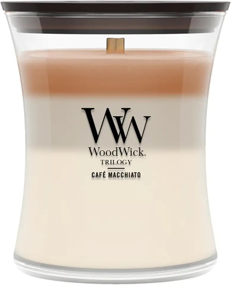 WoodWick Café Macchiato Trilogy Tri-Scented Candle, Crackling Wick, 9.7oz