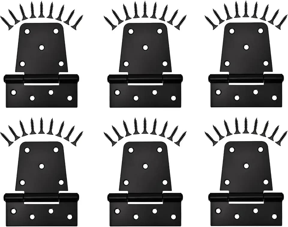 Sange Sopffy 6 Pack Heavy Duty Gate Hinges – 60 lbs Iron for Wood Gates