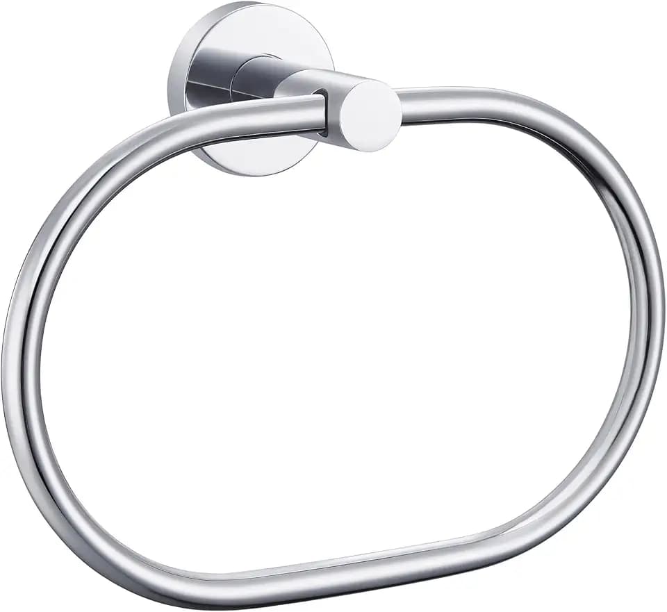 Angle Simple Towel Ring, Swivel Hand Towel Holder for Bathroom, Chrome