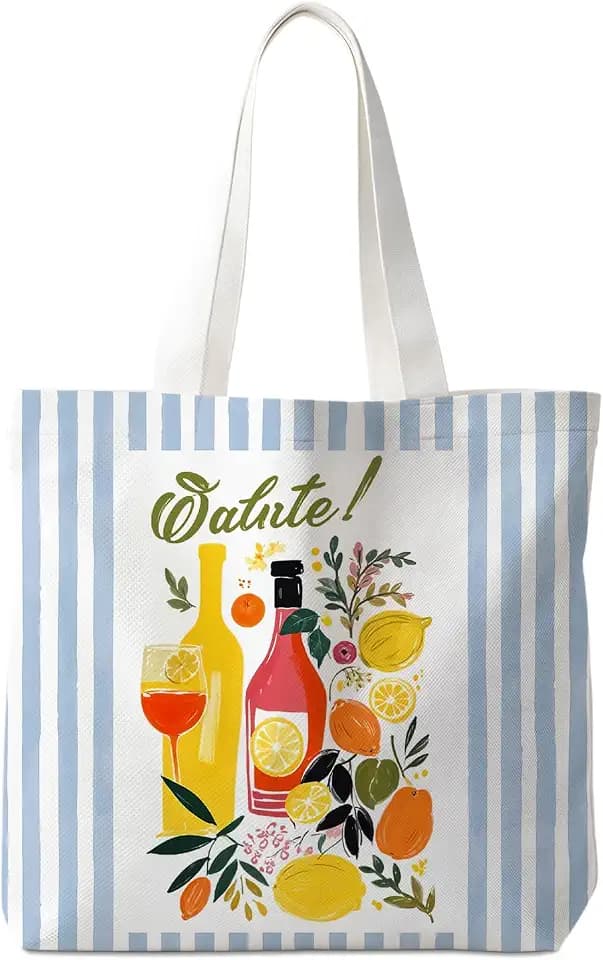 Lemons Fruits Food Tote Bag Gifts for Women, Canvas Aesthetic Reusable Grocery Bags Shopping Bags