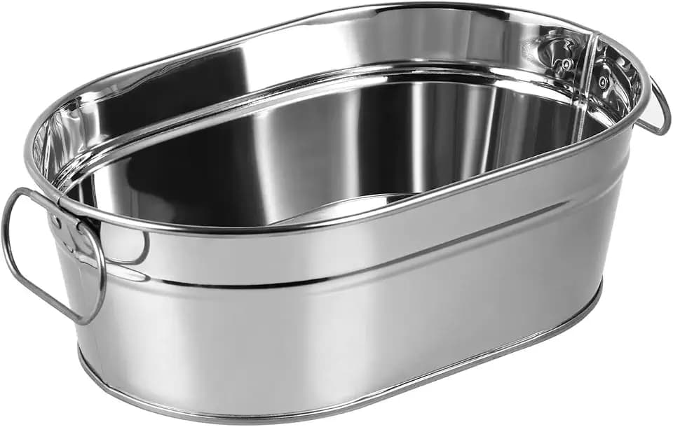 Vaguelly Stainless Steel Seafood Barrel Container Seafood Bucket Tableware for Hotel Restaurant and Home Use 8.85 X 6.02 X 3.14 in Large Capacity Easy to Clean