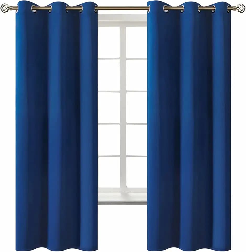 BGment Royal Blue Blackout Curtains for Bedroom 63 Inch Long - 2 Panels