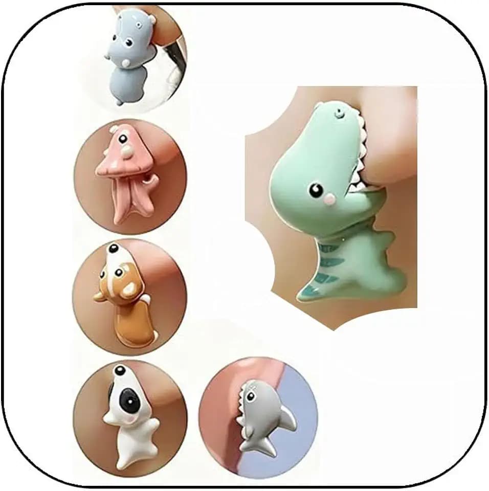 Cute Animal Bite Earrings, 6 Pairs Cartoon Animal Stud Earring Set, Fun Unique Fashion Jewelry Gift for Women